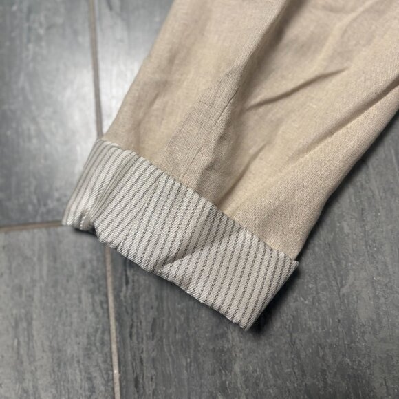 ZARA Oversized Linen Blend Longline Blazer Neutral Beige Tan Size Medium - Picture 5 of 12